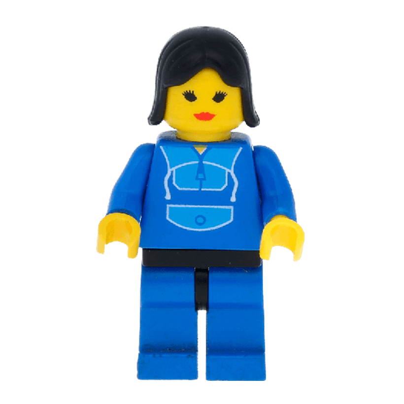 Фігурка Lego People 973px2 Jogging Suit Blue Legs with Black Hips City trn014 Б/У - Retromagaz