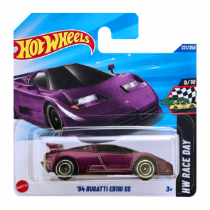Машинка Базовая Hot Wheels '94 Bugatti EB110 SS Super Treasure Hunt STH Race Day 1:64 JCB45 Purple - Retromagaz