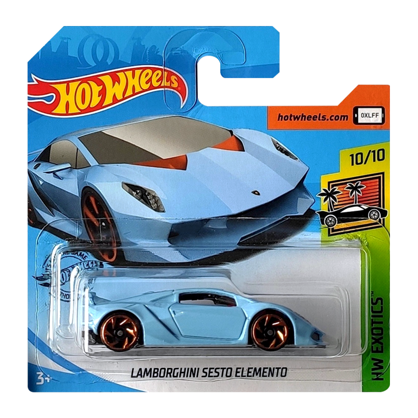 Машинка Базовая Hot Wheels Lamborghini Sesto Elemento Exotics 1:64 GHC35 Light Blue - Retromagaz