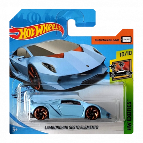 Машинка Базовая Hot Wheels Lamborghini Sesto Elemento Exotics 1:64 GHC35 Light Blue