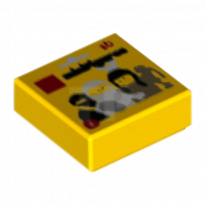 Плитка Lego Декоративна with Groove with Series 1 Collectible Minifigure Package Pattern 1 x 1 3070bpb124 6225015 Yellow 2шт Б/У