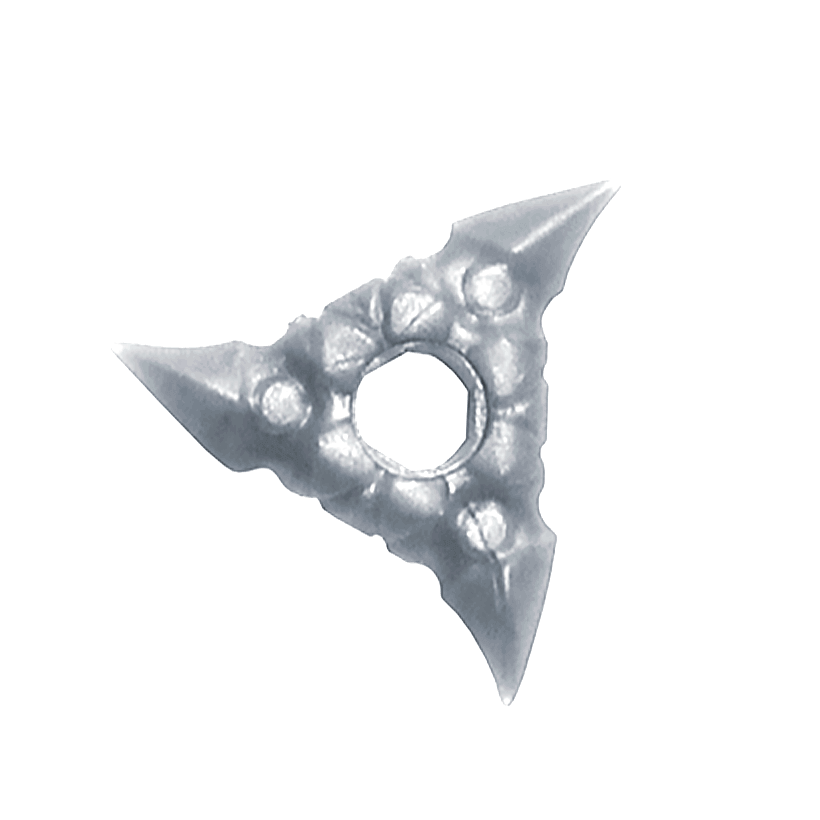 Зброя 10шт Lego Метальна Throwing Star Shuriken with Textured Grips 19807a Flat Silver Б/У - Retromagaz