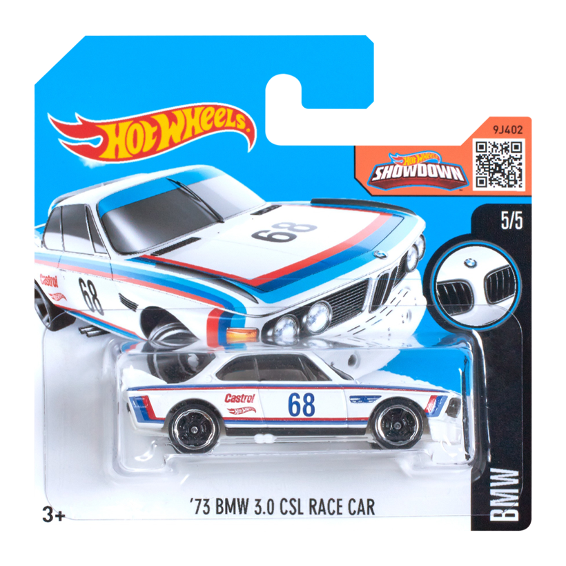 Машинка Базовая Hot Wheels '73 BMW 3.0 CSL Race Car BMW 1:64 DHP29 White - Retromagaz