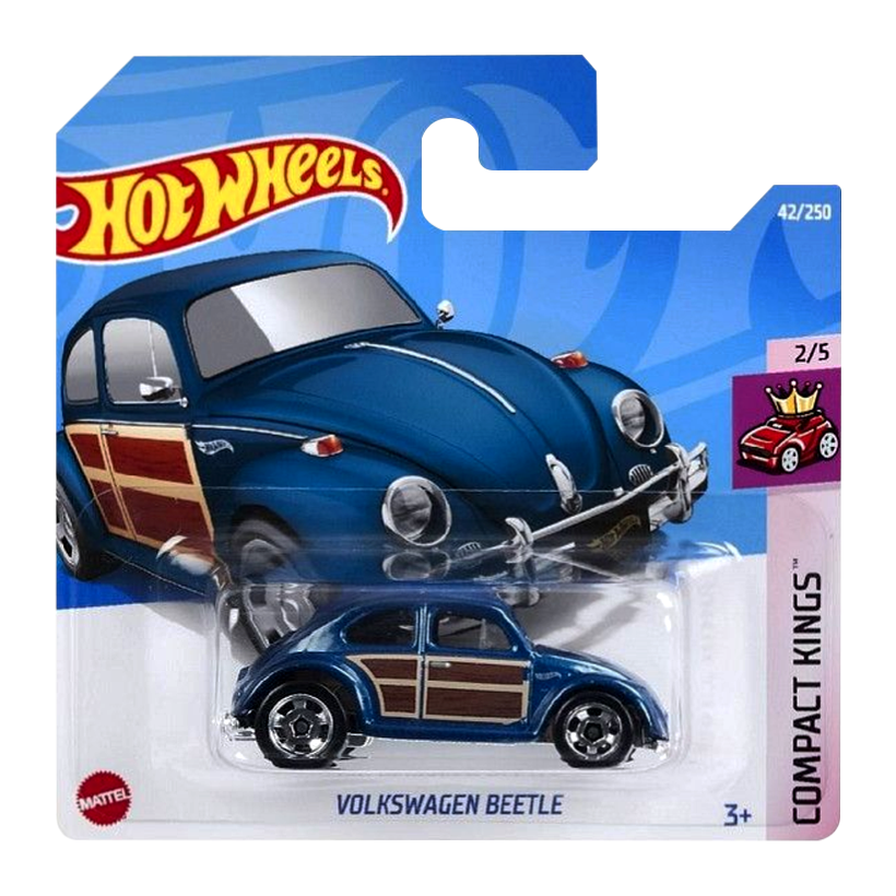 Машинка Базовая Hot Wheels Volkswagen Beetle Compact Kings 1:64 HCV26 Blue - Retromagaz