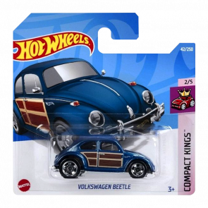 Машинка Базова Hot Wheels Volkswagen Beetle Compact Kings 1:64 HCV26 Blue - Retromagaz