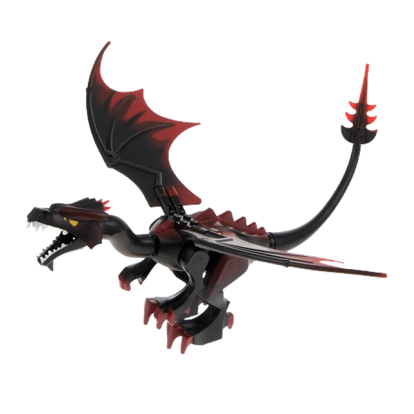 Фігурка Lego Повітря Dragon Castle Fantasy Era Black Head Animals dragon02 Black Б/У - Retromagaz