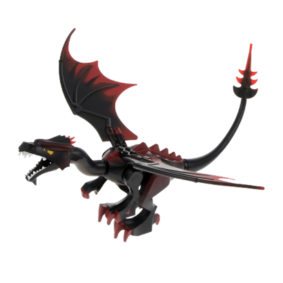 Фігурка Lego Повітря Dragon Castle Fantasy Era Black Head Animals Dragon02 Black Б/У - Retromagaz