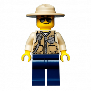 Фигурка Lego 973pb1886 Swamp Officer Vest Dark Tan Hat City Police cty0516 Б/У