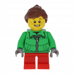 Фигурка Lego 973pb0946 Torso Winter Jacket with Silver Zipper City People cty0439 1 Б/У
