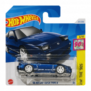 Машинка Базовая Hot Wheels '96 Nissan 180SX Type X Super Treasure Hunt STH The `90S 1:64 HTF41 Blue - Retromagaz