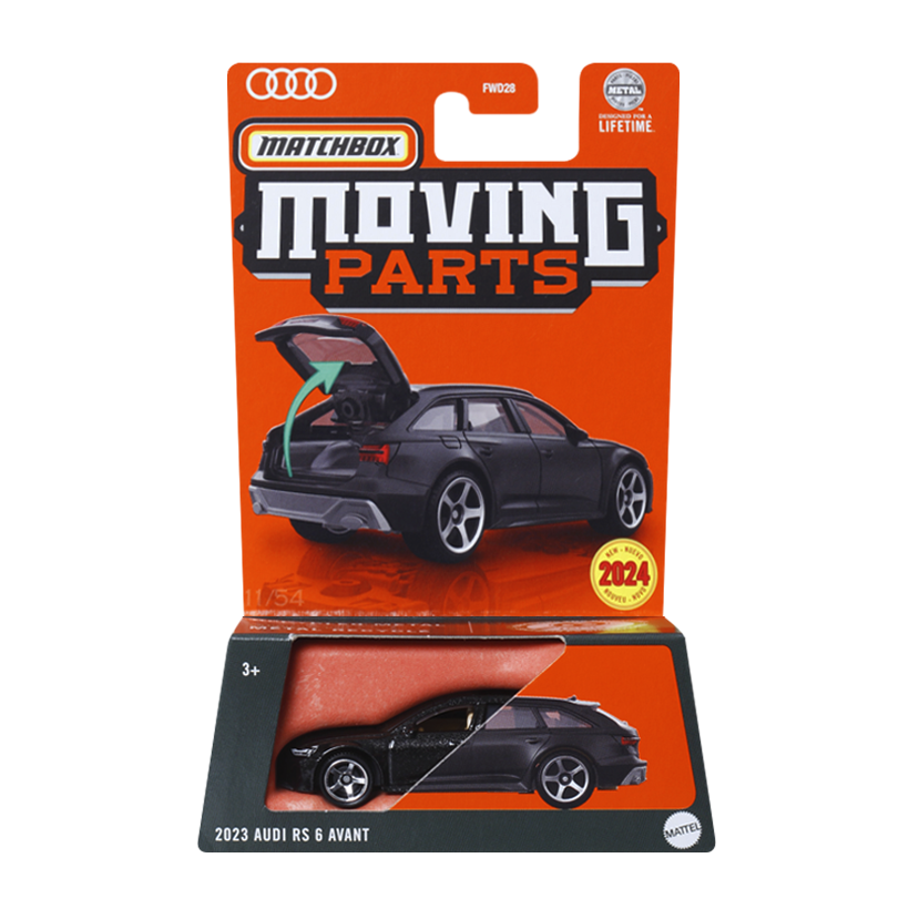 Тематична Машинка Matchbox 2023 Audi RS 6 Avant Moving Parts 1:64 FWD28/HVM72 Black - Retromagaz