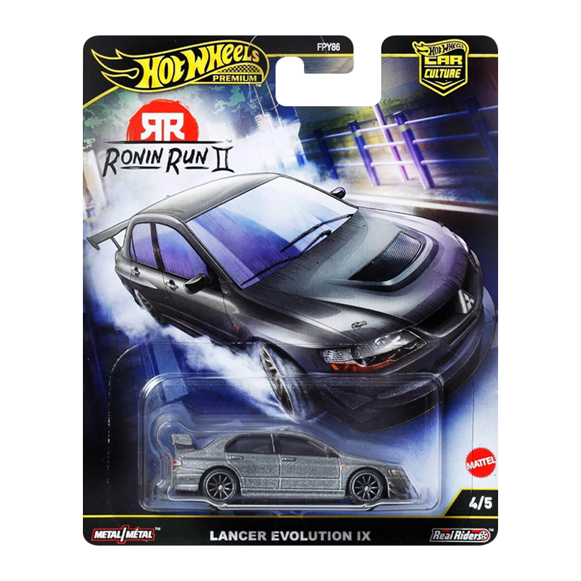 Машинка Premium Hot Wheels Mitsubishi Lancer Evolution IX II Ronin Run 1:64 JBK86 Grey - Retromagaz