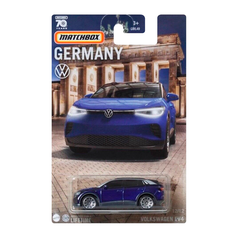 Тематическая Машинка Matchbox Volkswagen EV4 ID Germany 1:64 GWL49/HVV39 Blue - Retromagaz