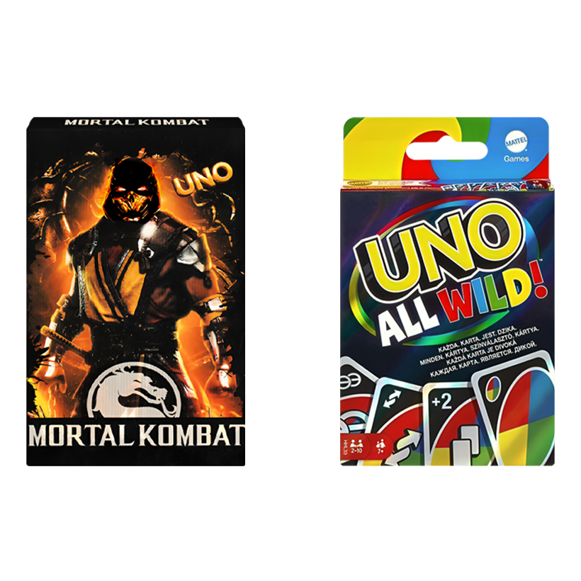 Набор Настольная Игра Mattel UNO Все Безумные  + UNO: Mortal Kombat - Retromagaz