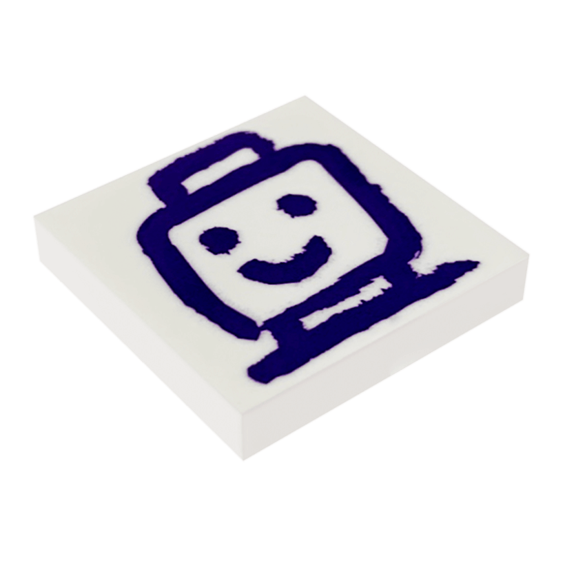 Плитка Lego Декоративна Groove with Dark Purple Drawing of Minifigure Head and Shoulders 2 x 2 3068bpb1208 6254801 White Б/У - Retromagaz