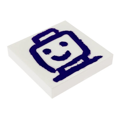 Плитка Lego Groove with Dark Purple Drawing of Minifigure Head and Shoulders Декоративная 2 x 2 3068bpb1208 6254801 White Б/У - Retromagaz
