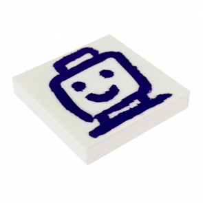 Плитка Lego Groove with Dark Purple Drawing of Minifigure Head and Shoulders Декоративная 2 x 2 3068bpb1208 6254801 White Б/У - Retromagaz