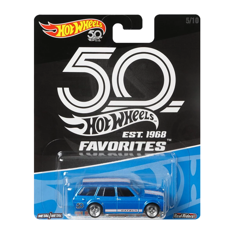 Машинка Premium Hot Wheels '71 Datsun Bluebird 510 Wagon 50th Anniversary Throwback 1:64 FLF36 Blue - Retromagaz