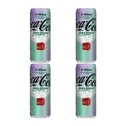 Набір Напій Coca-Cola K-Wave Zero Sugar Limited Edition 250ml 4шт - Retromagaz