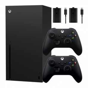 Набір Консоль Microsoft Xbox Series X 1TB Black Новий  + Геймпад Бездротовий + Акумулятор Play and Charge 2шт