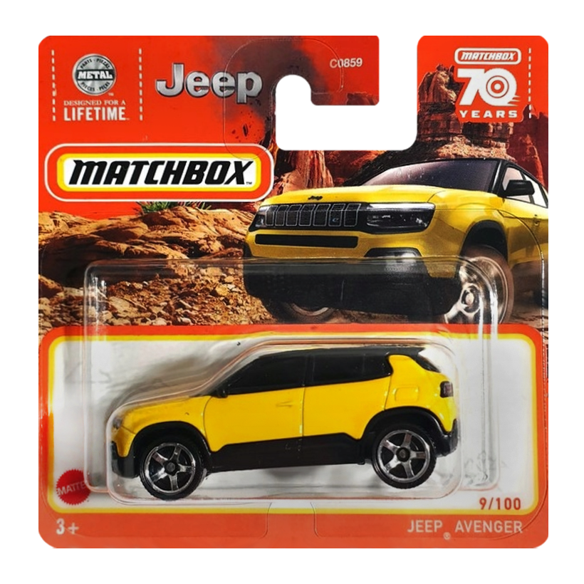Машинка Большой Город Matchbox 2023 Jeep Avenger Off-Road 1:64 HLC50 Yellow - Retromagaz