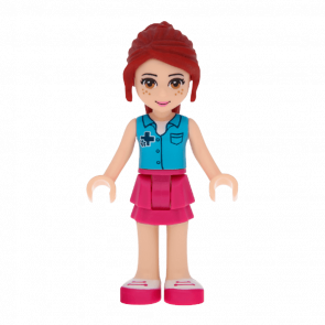 Фігурка Lego Girl Mia Magenta Layered Skirt Friends frnd098 Б/У - Retromagaz