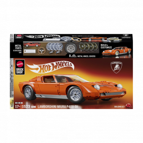 Конструктор Hot Wheels Mattel Brick Shop Hot Wheels Lamborghini ‘71 Miura P400 SV 1523 Деталей JHF61 Orange - Retromagaz