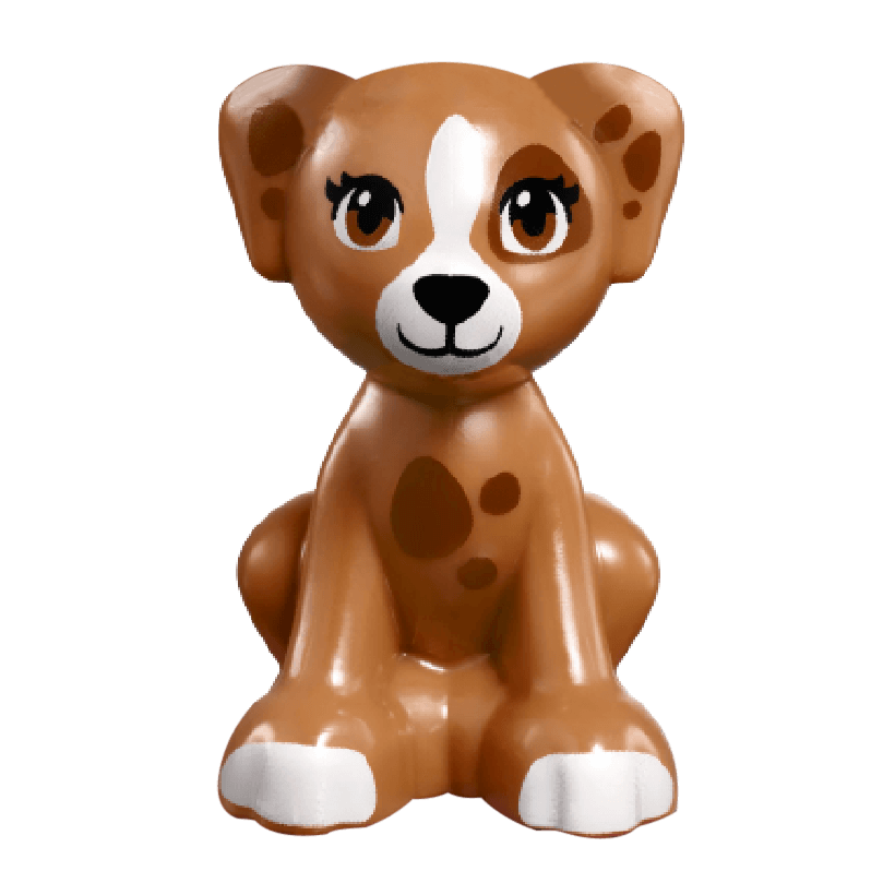 Фігурка Lego Земля Dog Friends Puppy Reddish Brown Eyes and Spots Black Nose and White Blaze Animals 27986pb02 6174234 Medium Nougat Б/У - Retromagaz