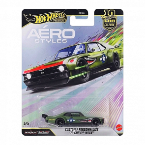 Машинка Premium Hot Wheels Custom '70 Chevy Nova Aerostyles 1:64 JKF37 Green - Retromagaz