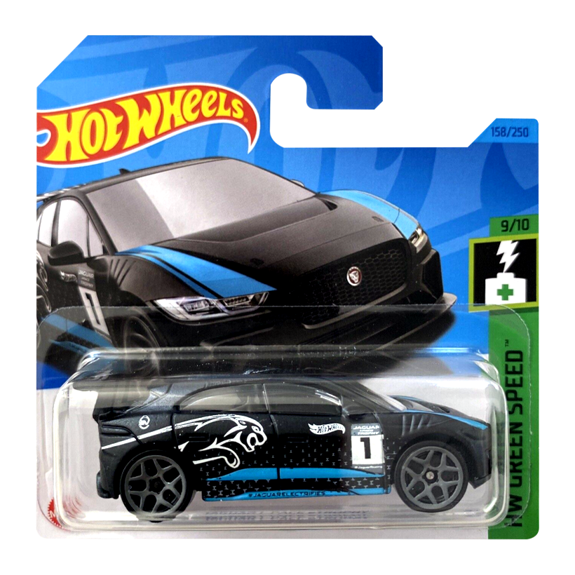 Машинка Базовая Hot Wheels Jaguar I-Pace eTrophy Green Speed 1:64 HKH60 Black - Retromagaz