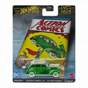 Машинка Premium Hot Wheels Action Comics #1 - Action Sedan Pop Culture 1:64 HVJ50 Green Машинка Premium Hot Wheels Action Comics #1 - Action Sedan Pop Culture 1:64 HVJ50 Green - Retromagaz