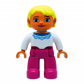 Фигурка Lego Magenta Legs White Sweater Duplo Girl 47394pb170 Б/У