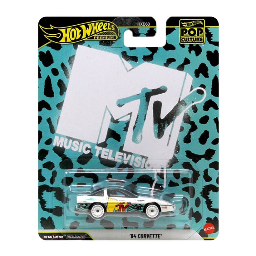 Машинка Premium Hot Wheels MTV '84 Corvette Pop Culture 1:64 JHW93 White - Retromagaz