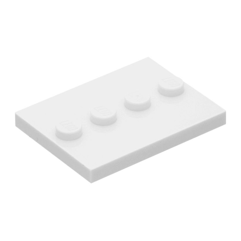 Плитка 2шт Lego Модифікована 4 Studs in Center 3 x 4 88646 17836 6132741 White Б/У - Retromagaz