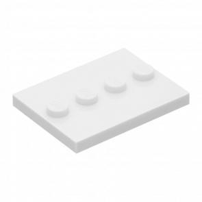 Плитка Lego Модифицированная 4 Studs in Center 3 x 4 88646 17836 6132741 White 2шт Б/У
