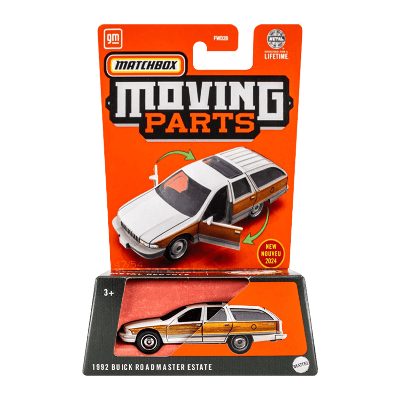 Тематична Машинка Matchbox 1992 Buick Roadmaster Estate Moving Parts 1:64 FWD28/HVM86 White - Retromagaz