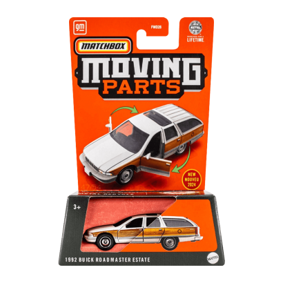 Тематична Машинка Matchbox 1992 Buick Roadmaster Estate Moving Parts 1:64 FWD28/HVM86 White - Retromagaz