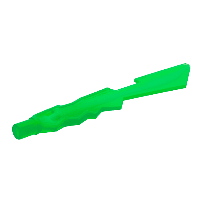 Зброя 4шт Lego Меч Jagged Edges with Marbled White 11439pb01 21548pb01 6160277 6250646 Trans-Green Б/У - Retromagaz