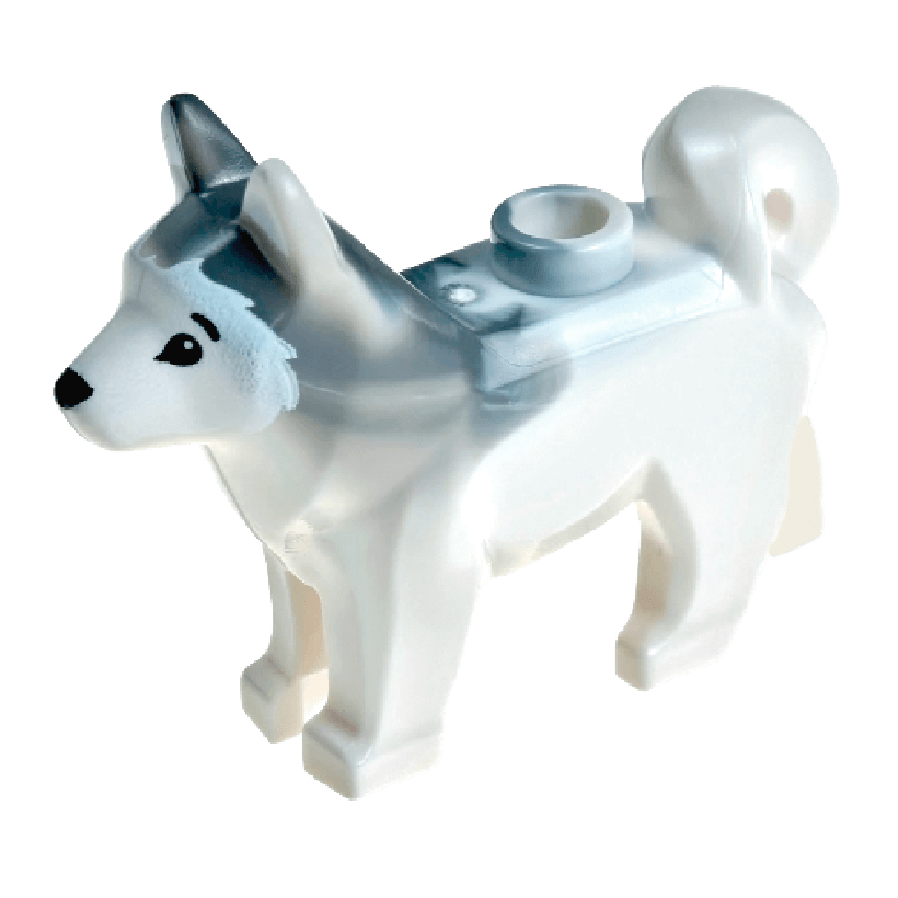 Фигурка Lego Земля Dog Husky with Marbled Dark Bluish Gray Ears Animals 16606pb001 6076467 White Б/У - Retromagaz