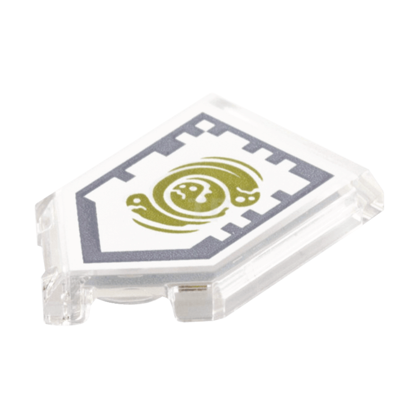 Плитка 4шт Lego Модифікована Декоративна Pentagonal Nexo Power Shield Pattern Spirit Vortex 2 x 3 22385pb027 6133481 Trans-Clear Б/У - Retromagaz