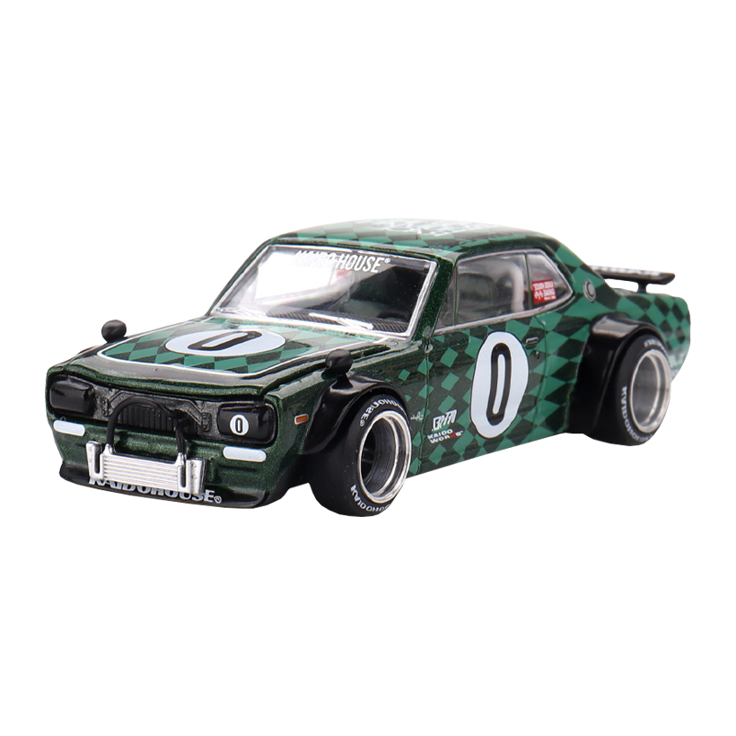 Машинка Premium Kaido House x MiNI GT Nissan Skyline 2000GT-R (KPGC10) Cortez V1 1:64 KHMG249 Green - Retromagaz