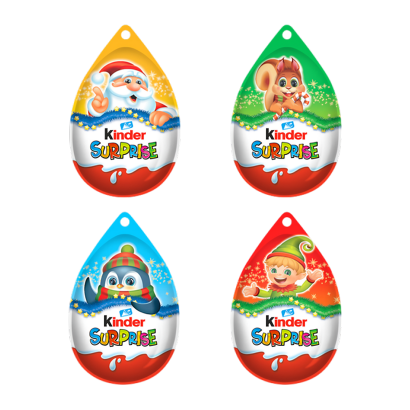 Набір Шоколадне Яйце 4шт Kinder Surprise Christmas На Ялинку Різдвяні 20g - Retromagaz