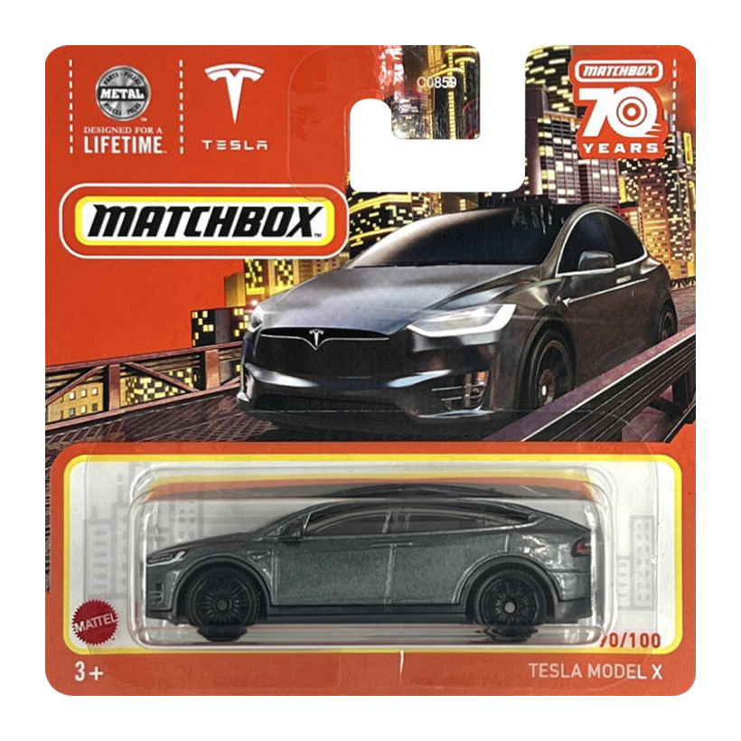 Машинка Большой Город Matchbox Tesla Model X Metro 1:64 HLC74 Grey - Retromagaz