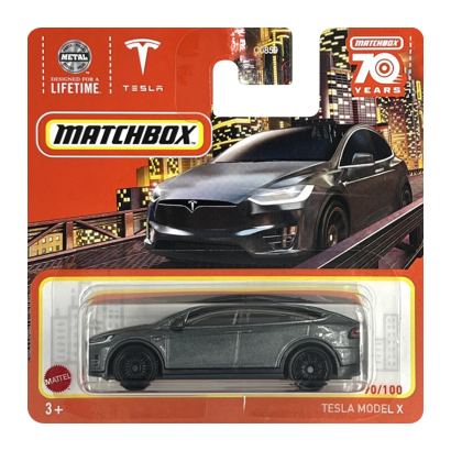Машинка Большой Город Matchbox Tesla Model X Metro 1:64 HLC74 Grey - Retromagaz