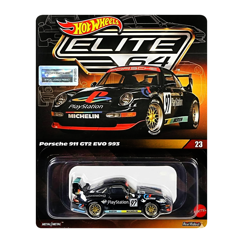 Машинка Premium Hot Wheels Porsche 911 GT2 EVO 993 Elite 64 1:64 JNF07 Black - Retromagaz