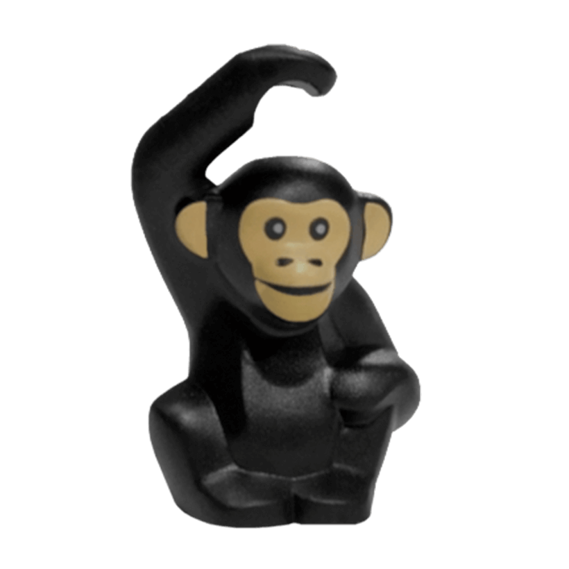Фигурка Lego Animals Земля Chimpanzee with Light Nougat Face Pattern 95327pb01 1 4632330 Black Б/У Нормальный - Retromagaz