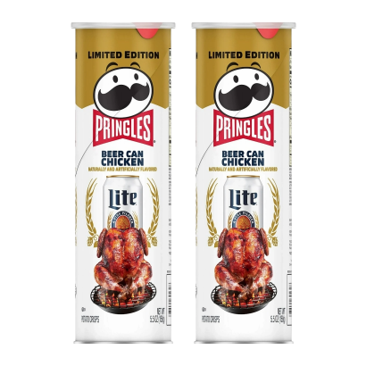 Набор Чипсы 2шт Pringles USA Miller Lite Beer Can Chicken 158g - Retromagaz