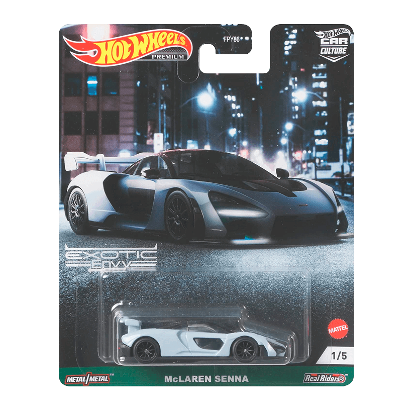 Машинка Premium Hot Wheels McLaren Senna Exotic Envy 1:64 GRJ78 Grey - Retromagaz