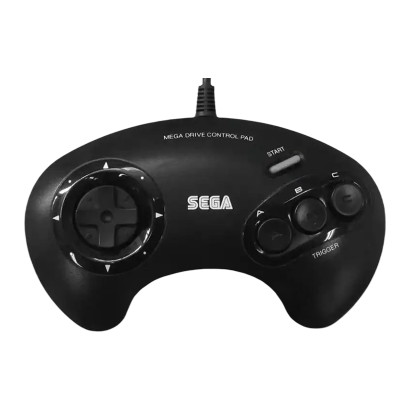 Геймпад Дротовий Sega Mega Drive 1650 Europe Grey Black 2m Б/У - Retromagaz