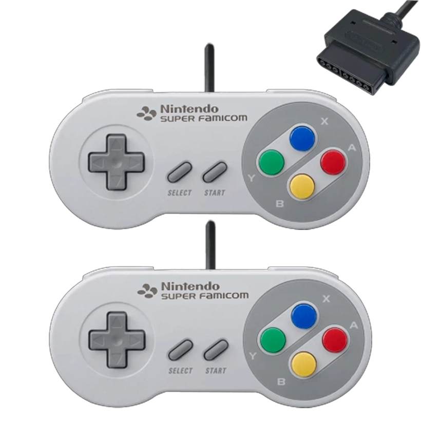 Набор Геймпад 2шт Проводной Nintendo SNES SHVC-005 FAT Japan Style Grey 1.5m Б/У - Retromagaz